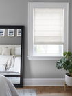 White color Roman Shades in a Bed Room